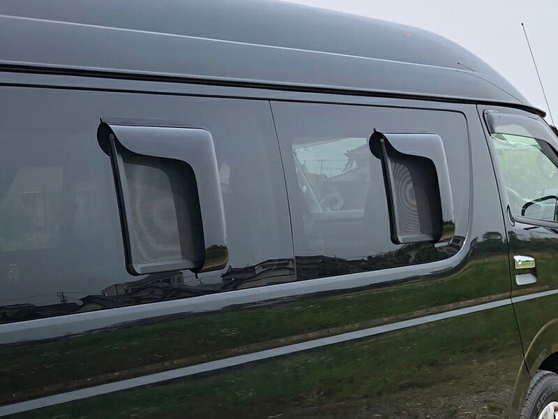 ハイエース200系 網戸 小窓 バイザー 4型以降 左右 パーツ [200k-amd-ds-2p]