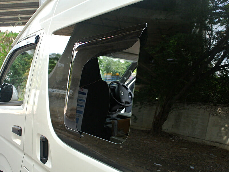 JDM TOYOTA HIACE 200 Commuter Ventury Rear Window Side Wind deflectors Window Visor (*sold as pair) - RHD parts [200k-kmd-ds]