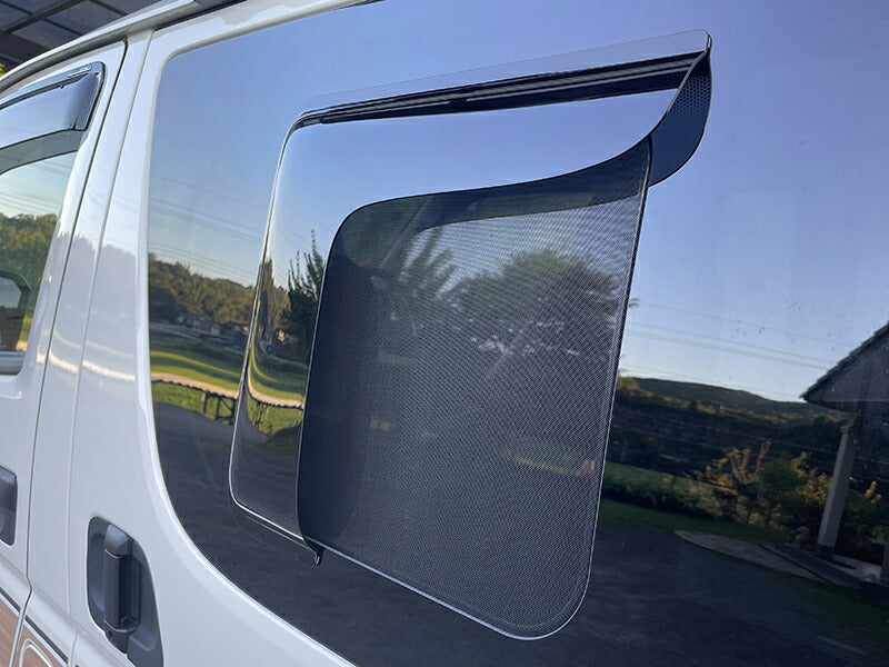 JDM TOYOTA HIACE 200 Commuter Ventury Rear Window Side Wind deflectors Window Visor (*sold as pair) - RHD parts [200k-kmd-ds]