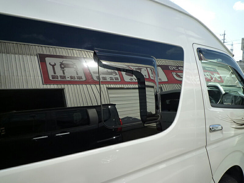 JDM TOYOTA HIACE 200 Commuter Ventury Rear Window Side Wind deflectors Window Visor (*sold as pair) - RHD parts [200k-kmd-ds]