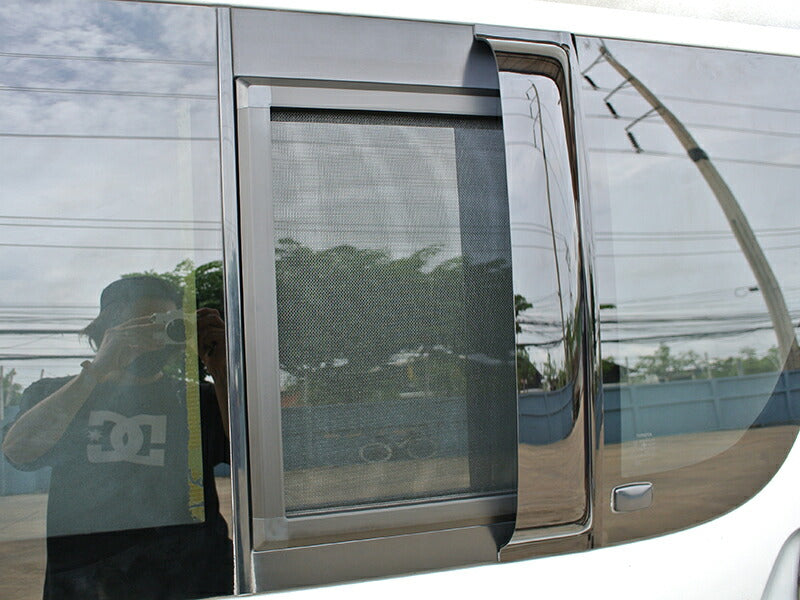 JDM Hiace Commuter Ventury HIACE 200 series BUG MESH SCREEN with Weather guard 1P - RHD parts [200K1G-Mesh2pamd]