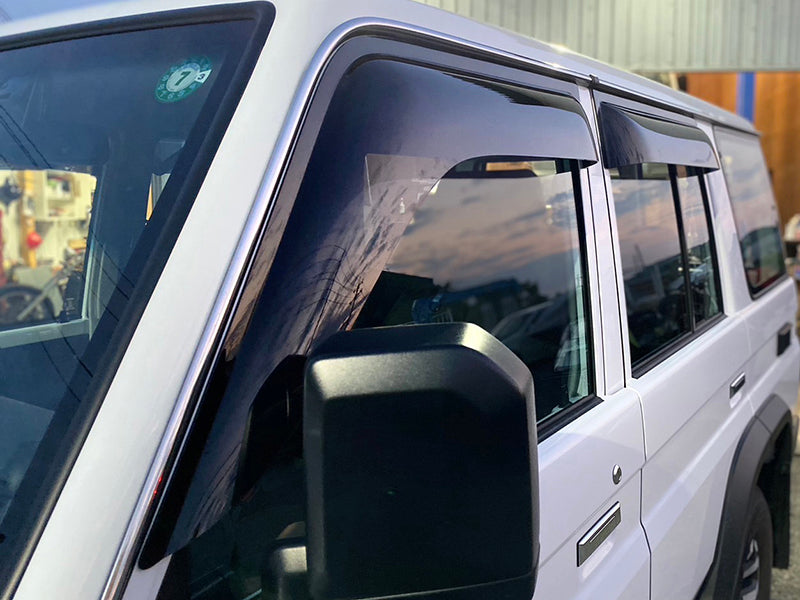 JDM TOYOTA LAND CRUISER 70 series / J70 (*for 4 door model) Wind deflectors Window Visor - RHD parts [GRJ7-BIG-DS-4P]