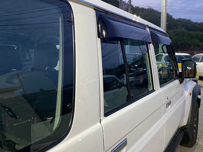 JDM TOYOTA LAND CRUISER 70 series / J70 (*for 4 door model) Wind deflectors Window Visor - RHD parts [GRJ7-BIG-DS-4P]