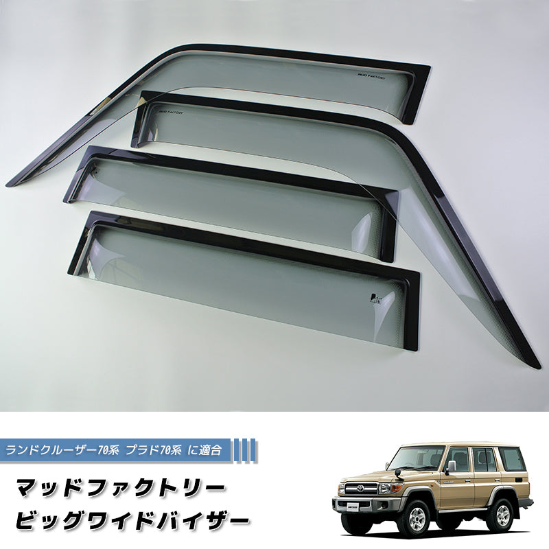 JDM TOYOTA LAND CRUISER 70 series / J70 (*for 4 door model) Wind deflectors Window Visor - RHD parts [GRJ7-BIG-LS-4P]