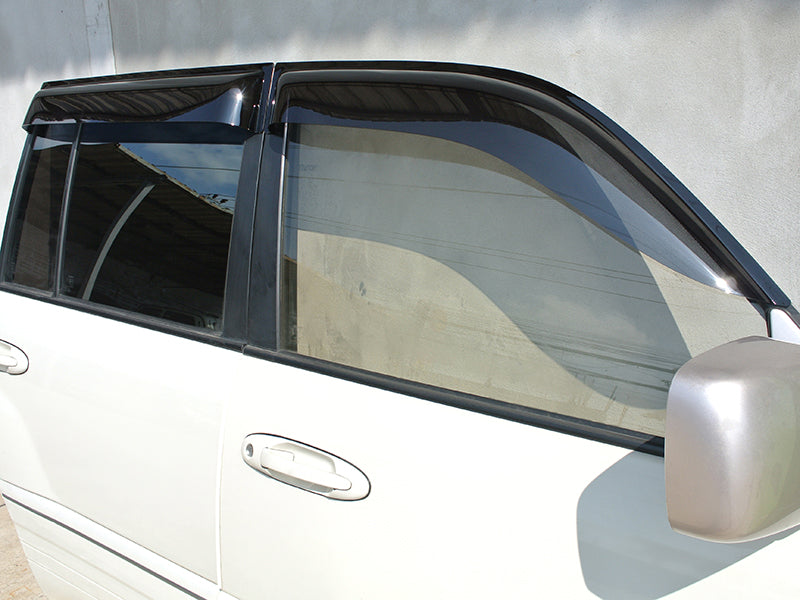 JDM TOYOTA LAND CRUISER UZJ100W HDJ101K LEXUS LX Dark Smoke Wind deflectors Window Visor - RHD parts [VX100-BIG-DS]