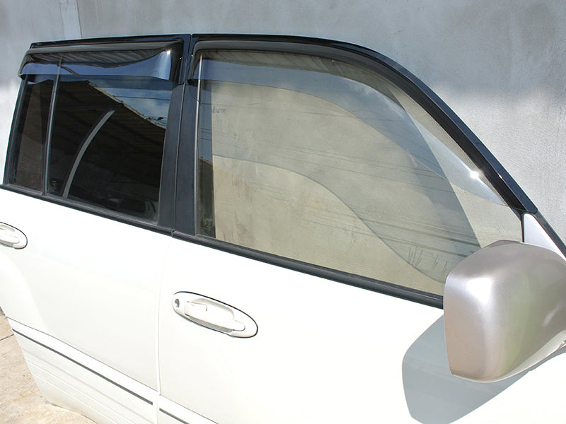 JDM TOYOTA LAND CRUISER UZJ100W HDJ101K LEXUS LX Light Smoke Wind deflectors Window Visor - RHD parts [VX100-BIG-LS]