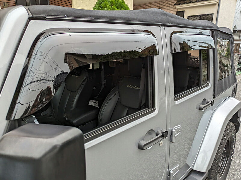 JDM JEEP Wrangler JK (2007-2017) Dark Smoke Wind deflectors Window Visor - RHD parts [jk-big-ds-4p]