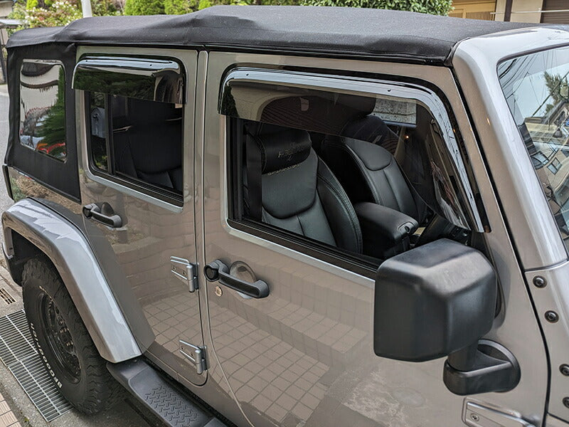 JDM JEEP Wrangler JK (2007-2017) Dark Smoke Wind deflectors Window Visor - RHD parts [jk-big-ds-4p]