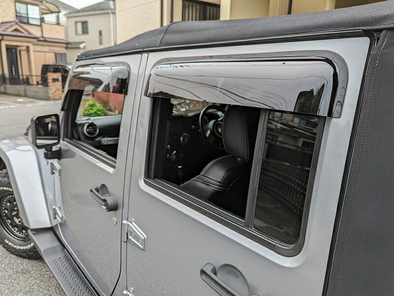 JDM JEEP Wrangler JK (2007-2017) Dark Smoke Wind deflectors Window Visor - RHD parts [jk-big-ds-4p]