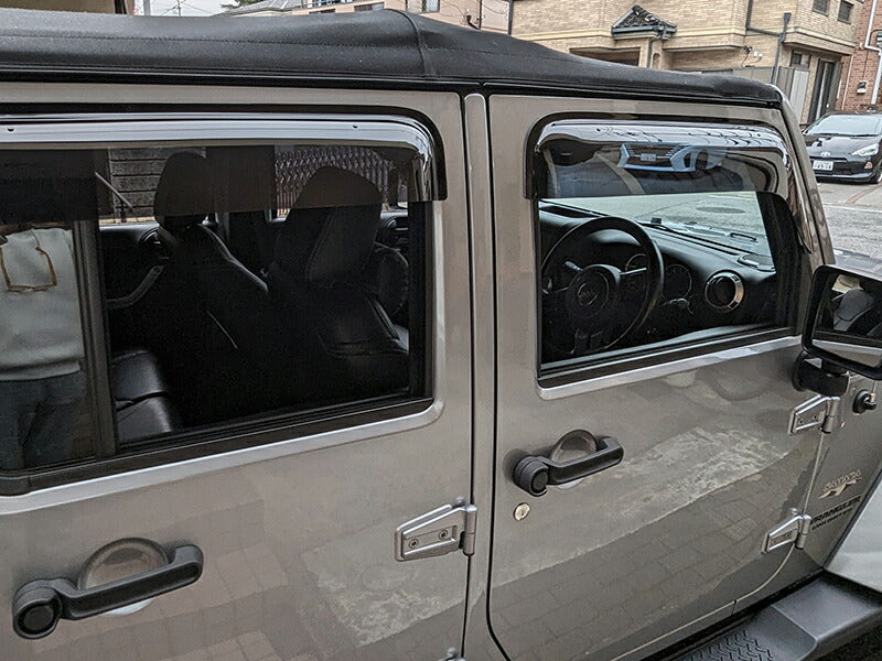 JDM JEEP Wrangler JK (2007-2017) Dark Smoke Wind deflectors Window Visor - RHD parts [jk-big-ds-4p]