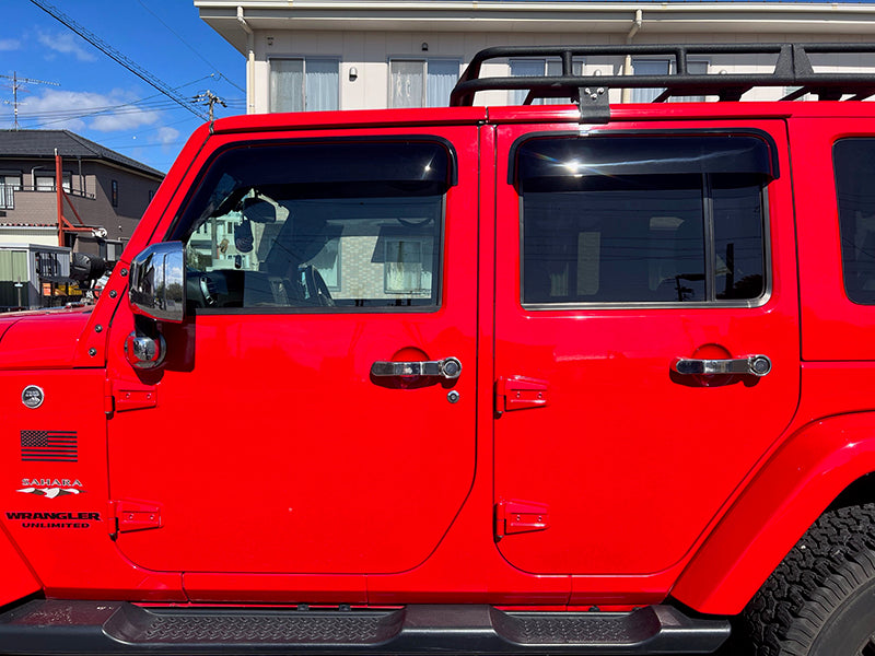 JDM JEEP Wrangler JK (2007-2017) Dark Smoke Wind deflectors Window Visor - RHD parts [jk-big-ds-4p]