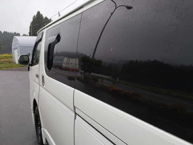 JDM TOYOTA HIACE 200 Commuter Ventury  Rear Window Side Wind deflectors Window Visor (*sold as piece) - RHD parts [200k-kmd-ds-1p]