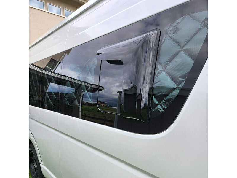 JDM TOYOTA HIACE 200 Commuter Ventury  Rear Window Side Wind deflectors Window Visor (*sold as piece) - RHD parts [200k-kmd-ds-1p]