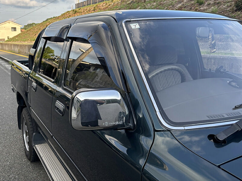 JDM TOYOTA HILUX 5th Gen N80 N90 N100 N110 (Double Cab) Dark Smoke Wind deflectors Window Visor - RHD parts [mgt4d-big-ds]