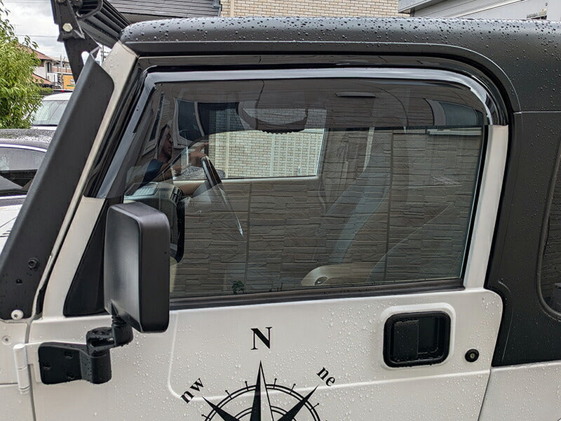 JDM JEEP Wrangler YJ(1987-1996) TJ(1996-2006) Dark Smoke Wind deflectors Window Visor - RHD parts [tj-big-ds]