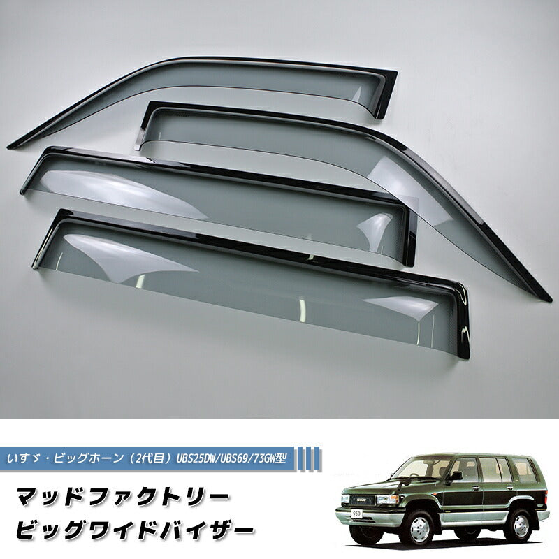JDM ISUZU Trooper 2nd Gen (1991-2002) /Big Horn/Honda Horizon Light Smoke Wind deflectors Window Visor - RHD parts [UBS-BIG-LS-4P]