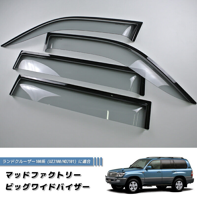 JDM TOYOTA LAND CRUISER UZJ100W HDJ101K LEXUS LX Light Smoke Wind deflectors Window Visor - RHD parts [VX100-BIG-LS]